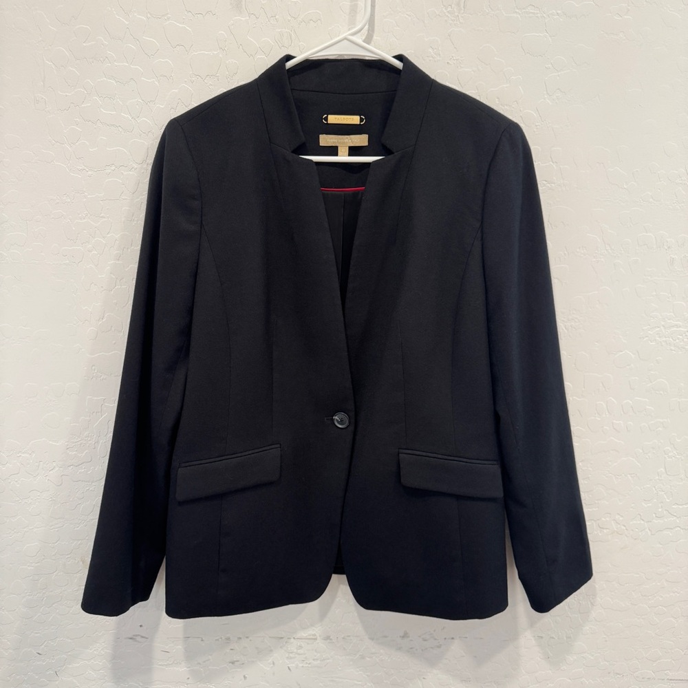 Talbots Wool Blazer Womens 10 Classic Black Business Casual Office Old Money